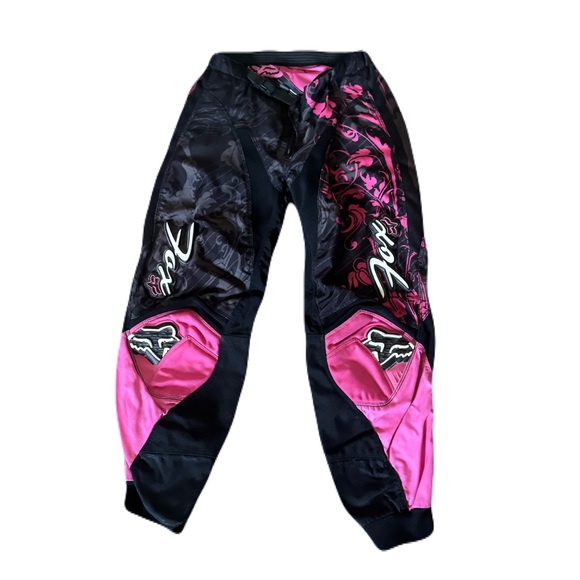 Fox 3/4 Black Pink Dirt Bike Riding Padded Pants - Picture 1 of 8